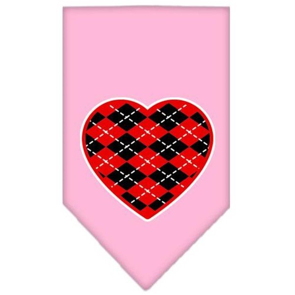 Unconditional Love Argyle Heart Red Screen Print Bandana Light Pink Large UN847747